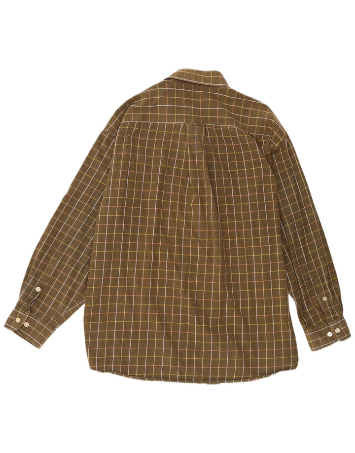 Orvis Herrenhemd 2XL Khaki Kariert Baumwolle