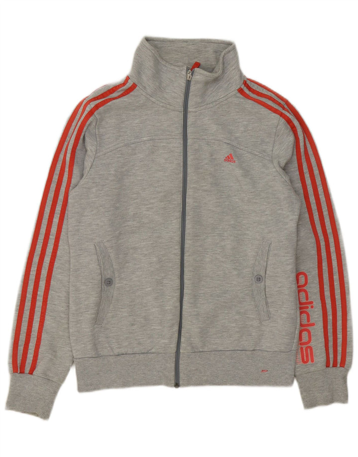 Adidas Damen Graphic Trainingsanzug Top Jacke UK 16 Large Grau Baumwolle