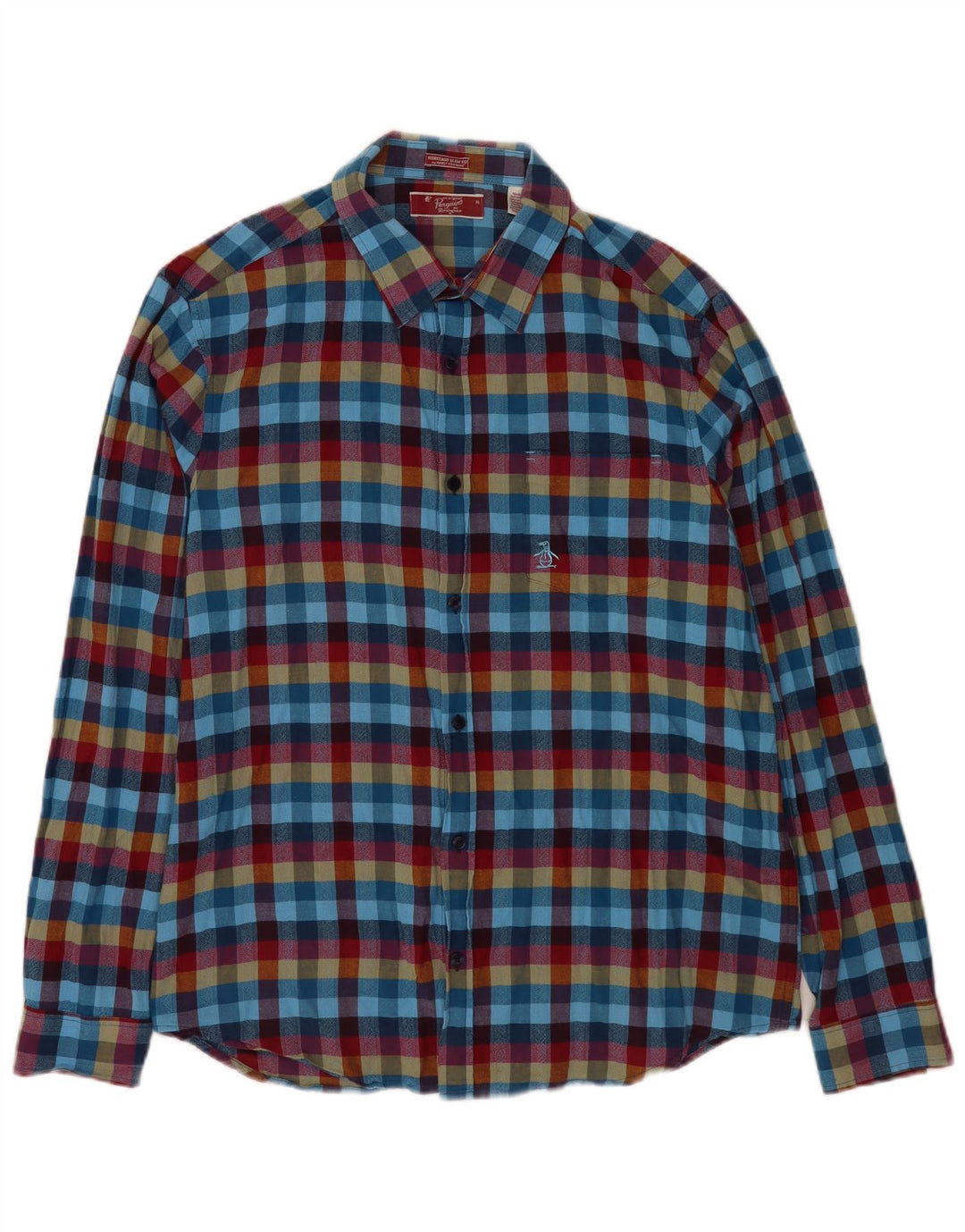 Penguin Herren Heritage Slim Fit Hemd XL Mehrfarbig kariert aus Baumwolle