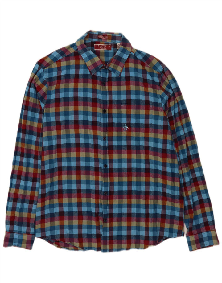 Penguin Herren Heritage Slim Fit Hemd XL Mehrfarbig kariert aus Baumwolle
