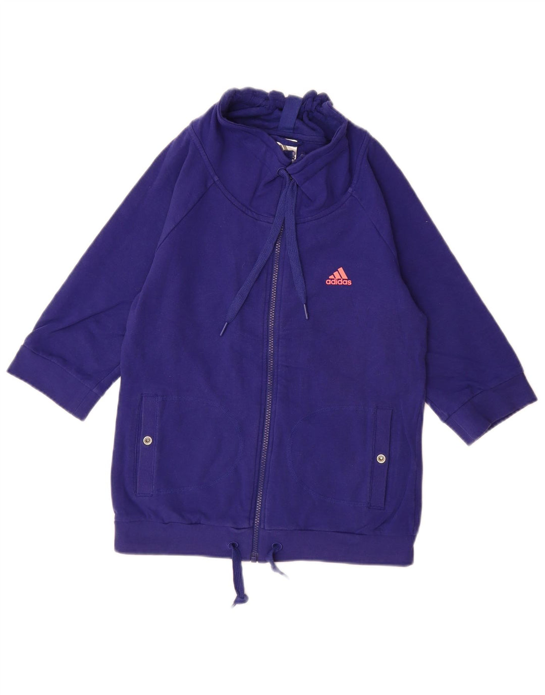 ADIDAS Damen-Sweatshirt mit 3/4-Ärmeln, Gr. 10, Größe S, Blau, Baumwolle