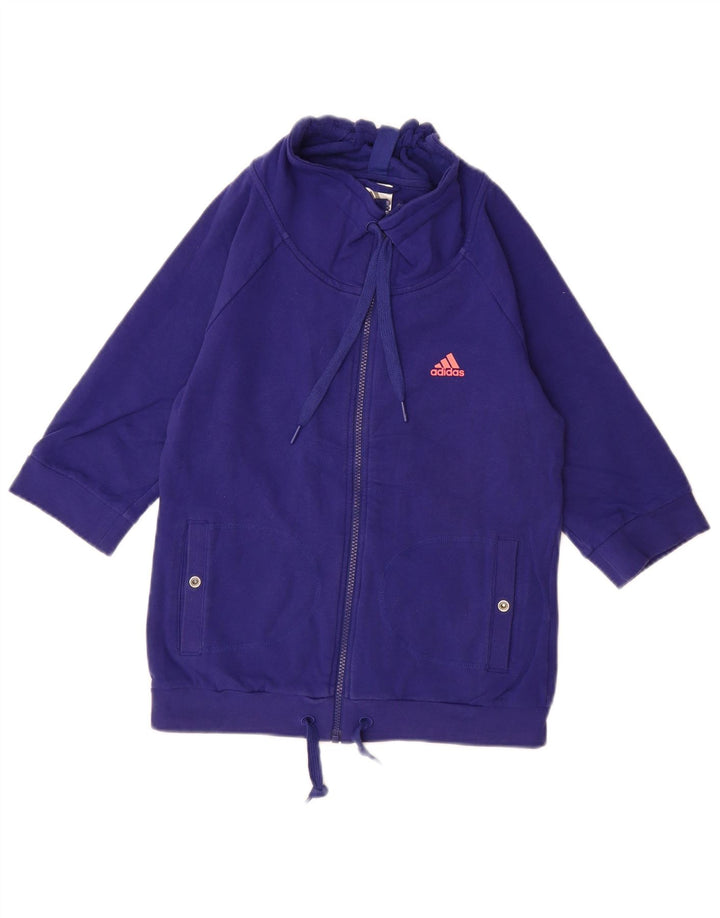 ADIDAS Damen-Sweatshirt mit 3/4-Ärmeln, Gr. 10, Größe S, Blau, Baumwolle