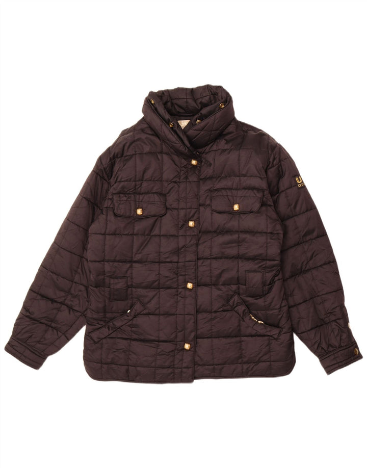 Outrage Damen Wattierte Jacke UK 12 Medium Schwarz Polyester