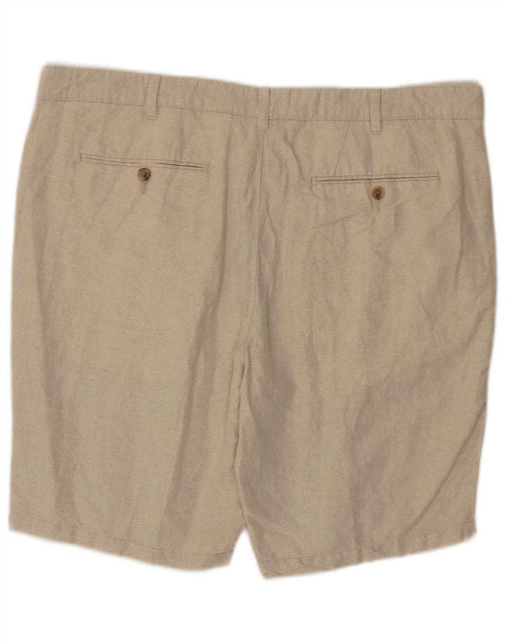 Marks & Spencer Herren Chinoshorts W40 XL Beige Leinen