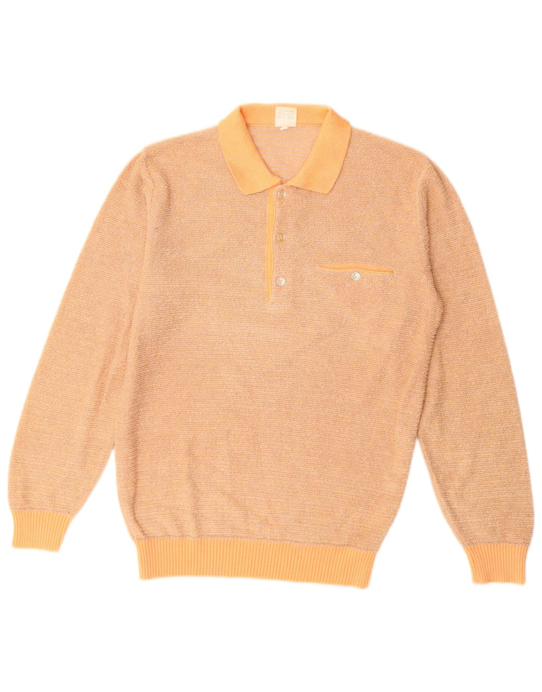 VINTAGE Damen Rollkragenpullover Pullover UK 14 Mittelorange Baumwolle