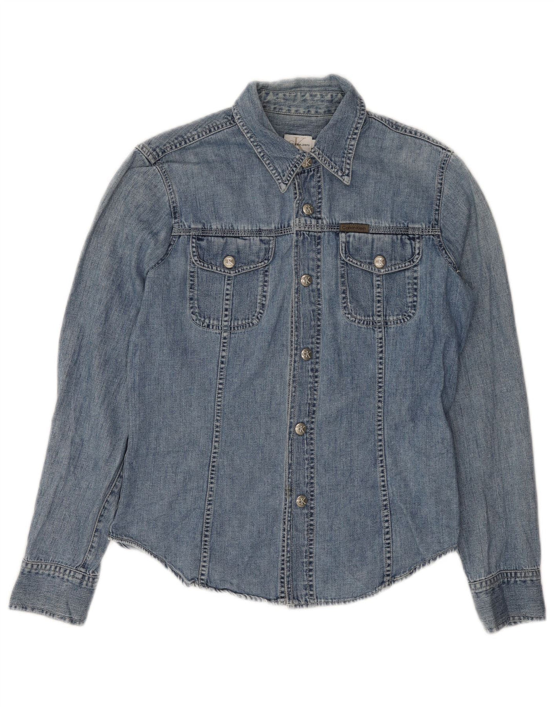 Calvin Klein Jeans Damen Jeanshemd mittelblaue Baumwolle