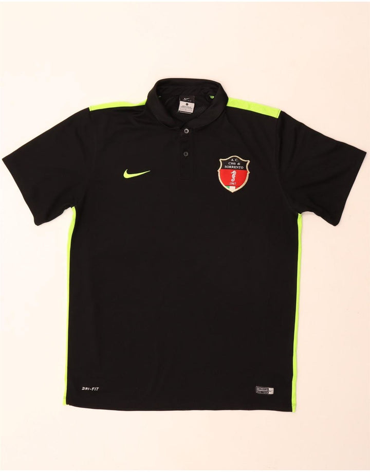 Nike Herren Dri Fit Poloshirt, groß, schwarzes Colourblock-Polyester