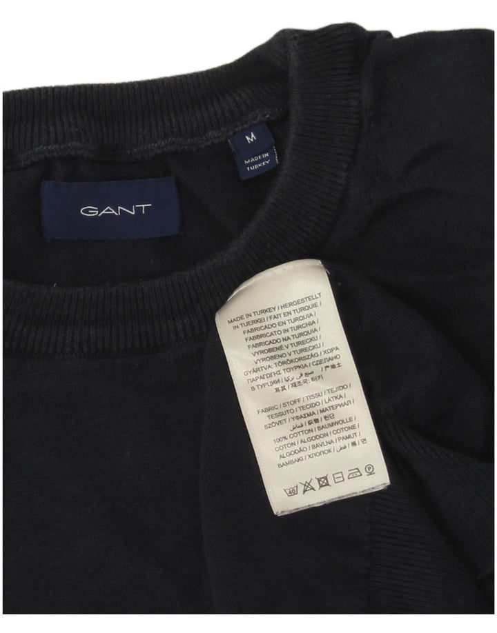 GANT Herren-Pullover mit Rundhalsausschnitt, mittlere marineblaue Baumwolle