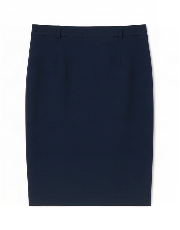 Electre Womens High Waist Straight Rock EU 44 XL W32 Marineblaue Wolle