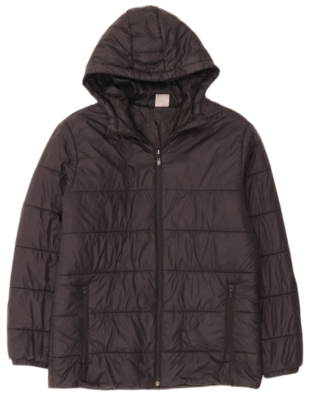 Puma Herren-Jacke mit Kapuze, gepolstert, Größe 38, mittelschwarzes Nylon