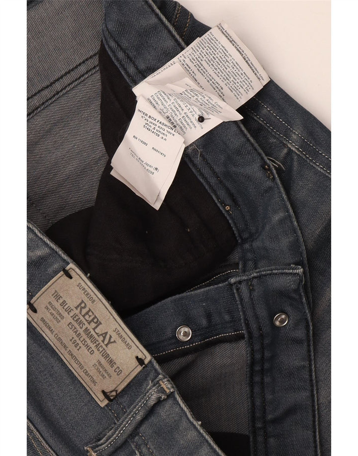 Replay Herren Slim Jeans W33 L32 Blaue Baumwolle