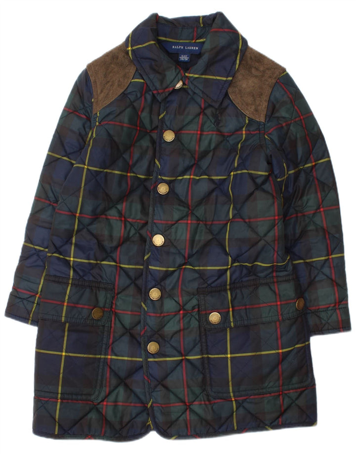 Ralph Lauren Steppjacke für Mädchen, 3–4 Jahre, marineblau kariert