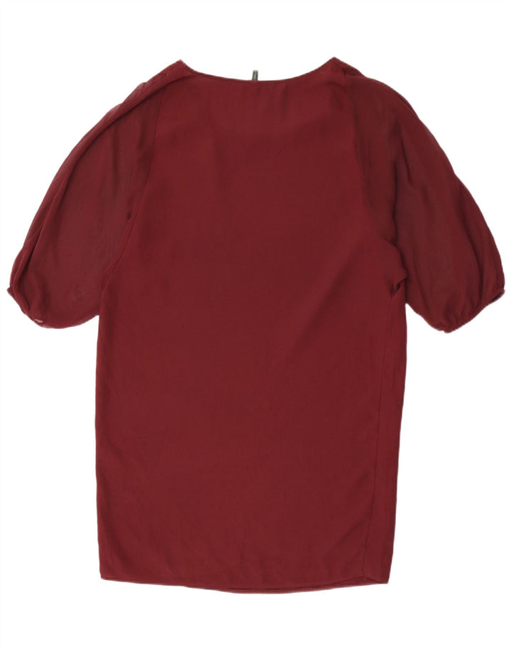 Benetton Damen-Oversize-Etuikleid, Gr. 10, klein, Burgunderrot, Polyester