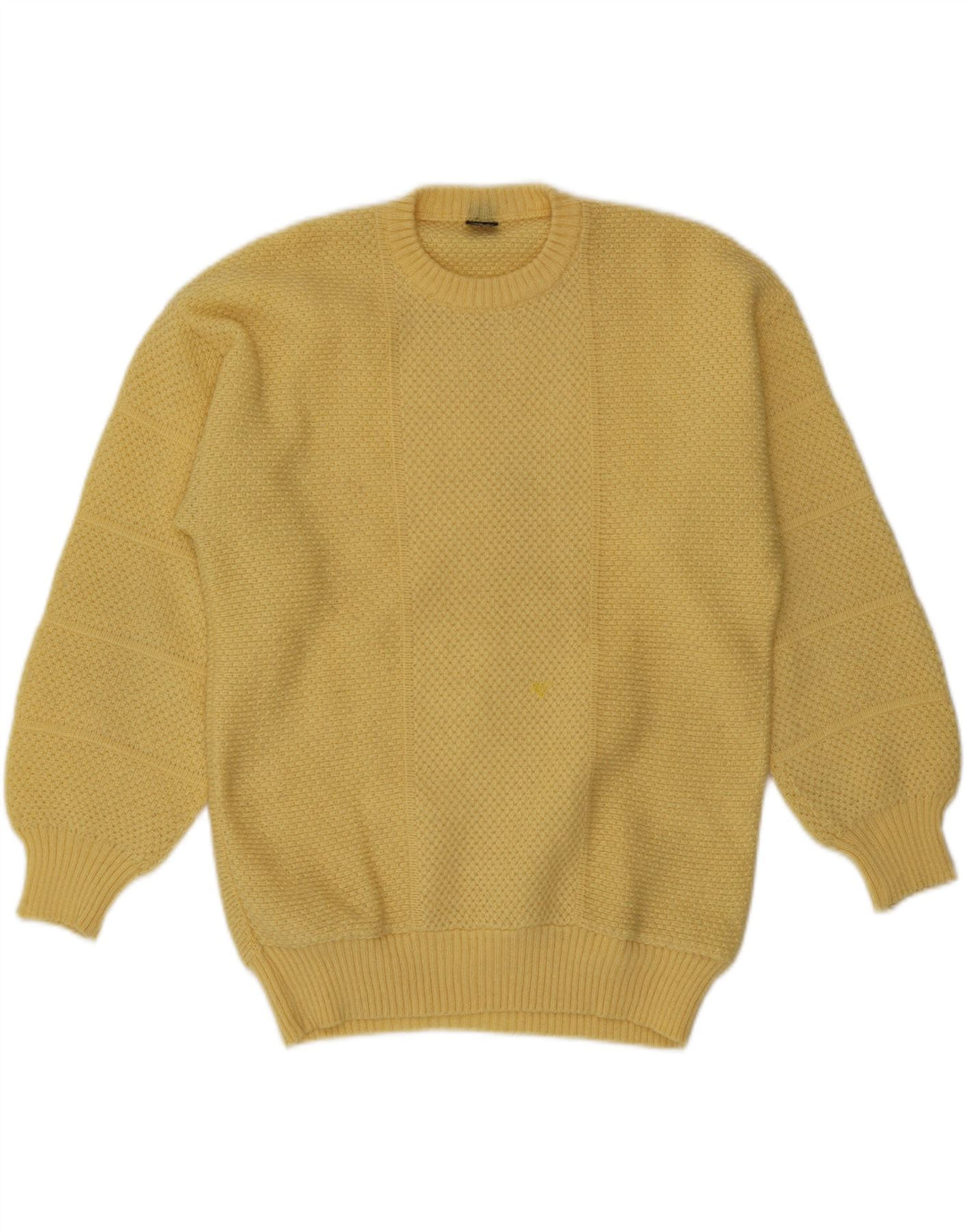 Vintage Herren Rundhalspullover Pullover Groß Gelb Acryl