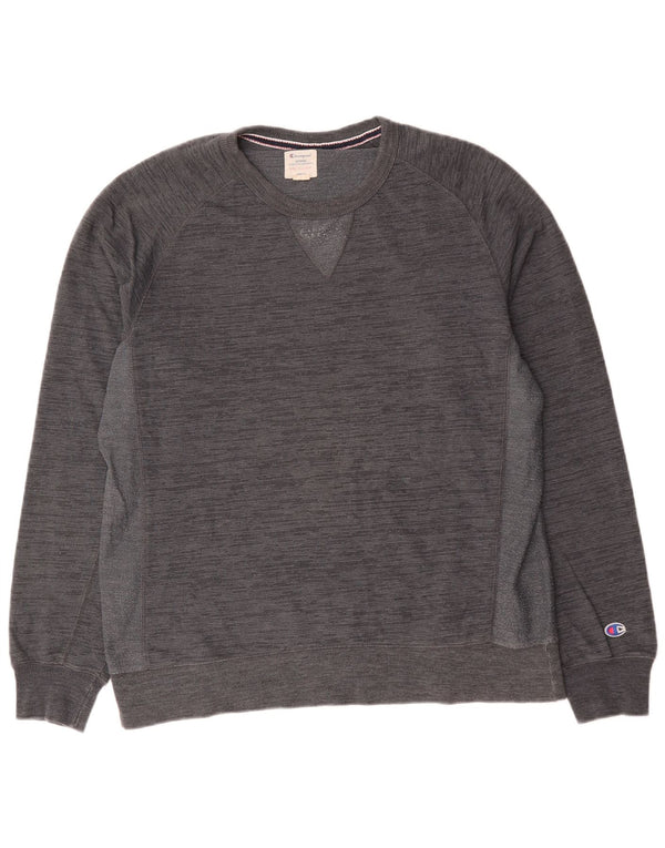 Champion Herren-Sweatshirt-Pullover XL, grau gefleckte Baumwolle