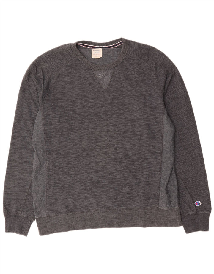 Champion Herren-Sweatshirt-Pullover XL, grau gefleckte Baumwolle