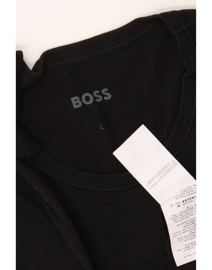 HUGO BOSS Herren T-Shirt Top Large Schwarz Baumwolle