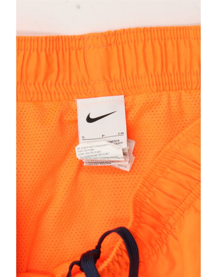 NIKE Herren-Badeshorts, klein, orangefarbenes Polyester
