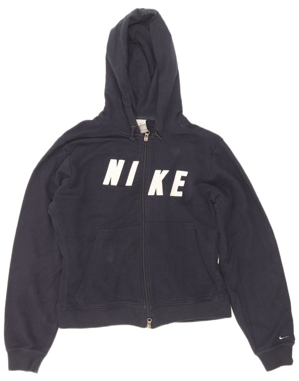 Nike Damen Graphic Zip Hoodie Pullover UK 16/18 XL Marineblau