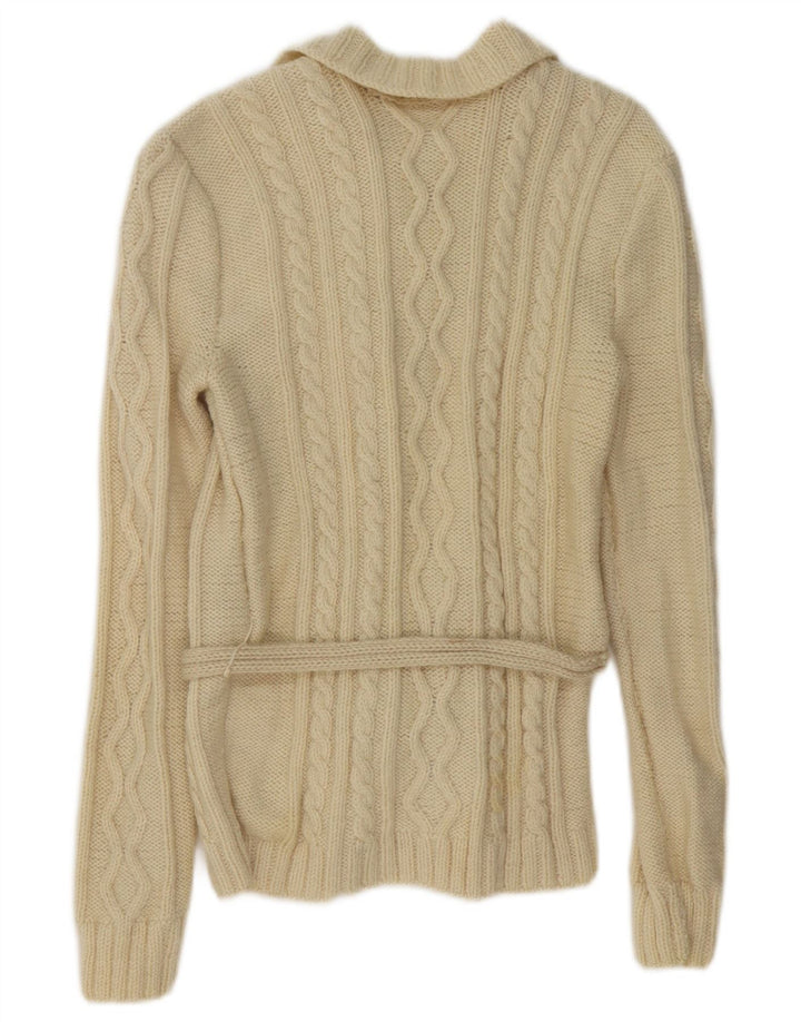 Vintage Damen Cardigan Pullover UK 14 Medium Beige