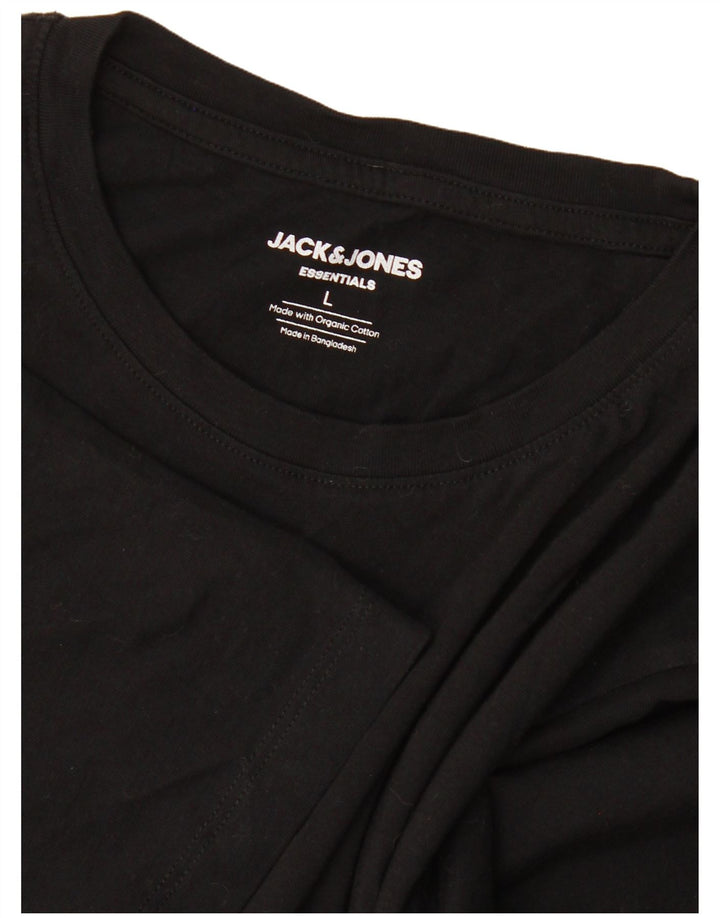 Jack & Jones Herren T-Shirt Top Large Schwarz Baumwolle