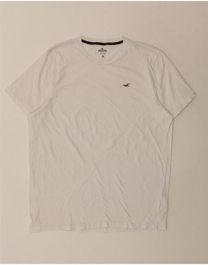 Hollister Herren T-Shirt Top XL aus weißer Baumwolle