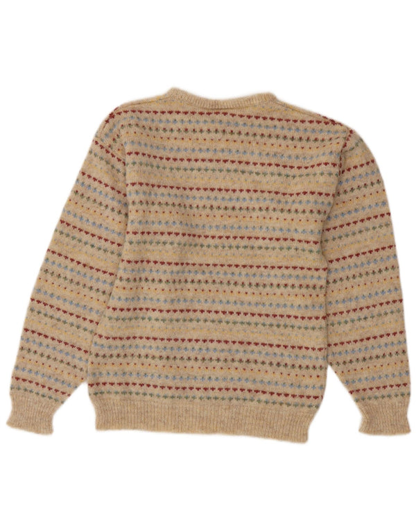 LAURA ASHLEY Damen-Pullover mit Rundhalsausschnitt, Gr. 10, Größe S, Beige, Fair Isle