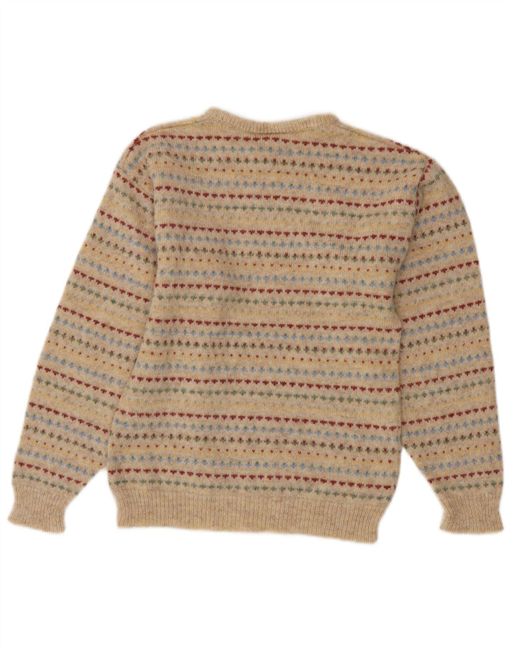 LAURA ASHLEY Damen-Pullover mit Rundhalsausschnitt, Gr. 10, Größe S, Beige, Fair Isle