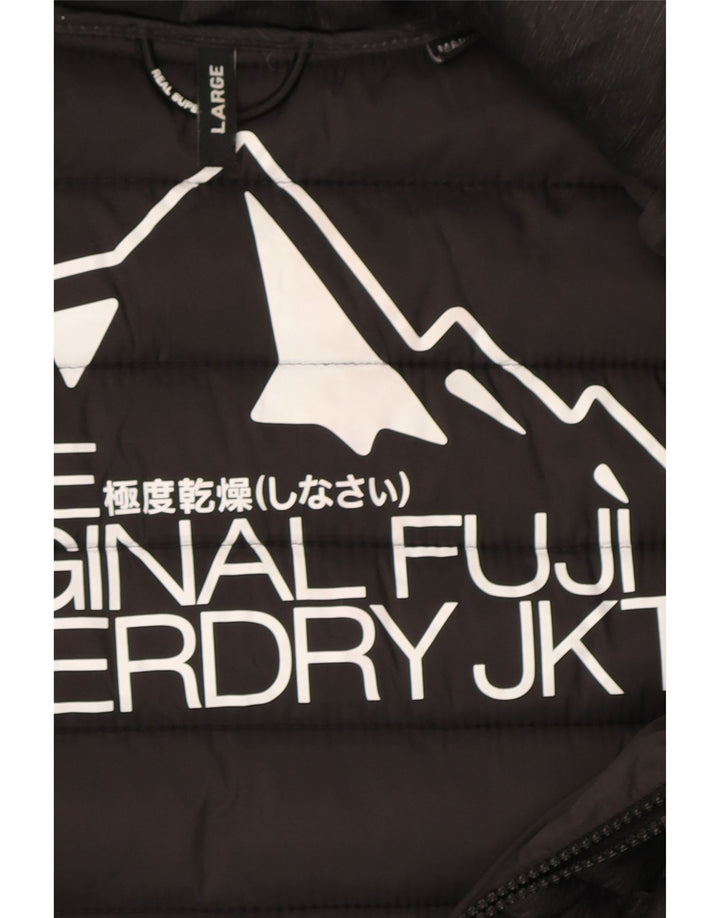 Superdry Wattierte Jacke mit Kapuze für Mädchen, 15–16 Jahre, Größe L, Grau, Polyester