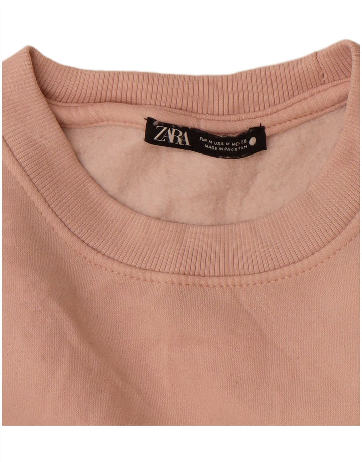 Zara Damen Sweatshirt-Pullover UK 14 Mittelrosa