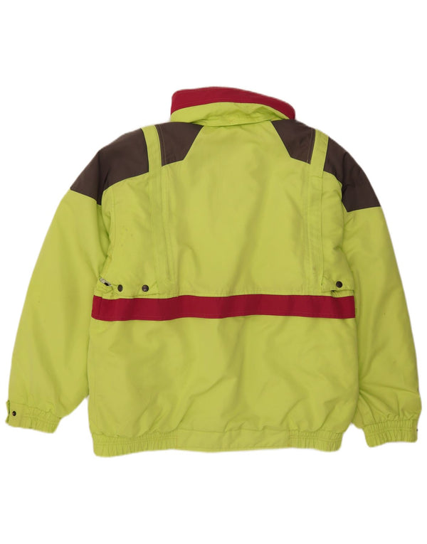 Norwegen Herren-Skijacke mit Kapuze, IT 50, groß, grünes Colourblock-Nylon