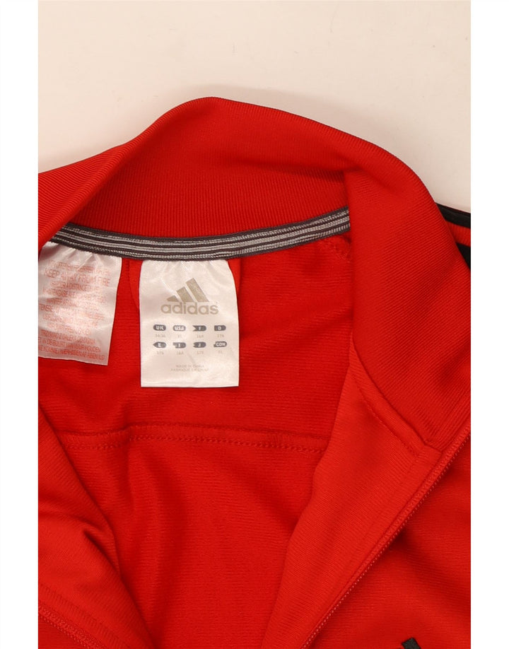 Adidas Jungen Trainingsanzug Top Jacke 15-16 Jahre Rot Polyester