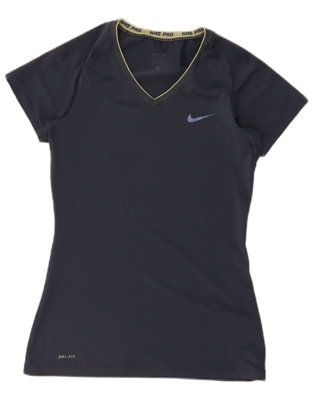 Nike Damen Dri Fit T-Shirt Top UK 12 Medium Marineblau Polyester