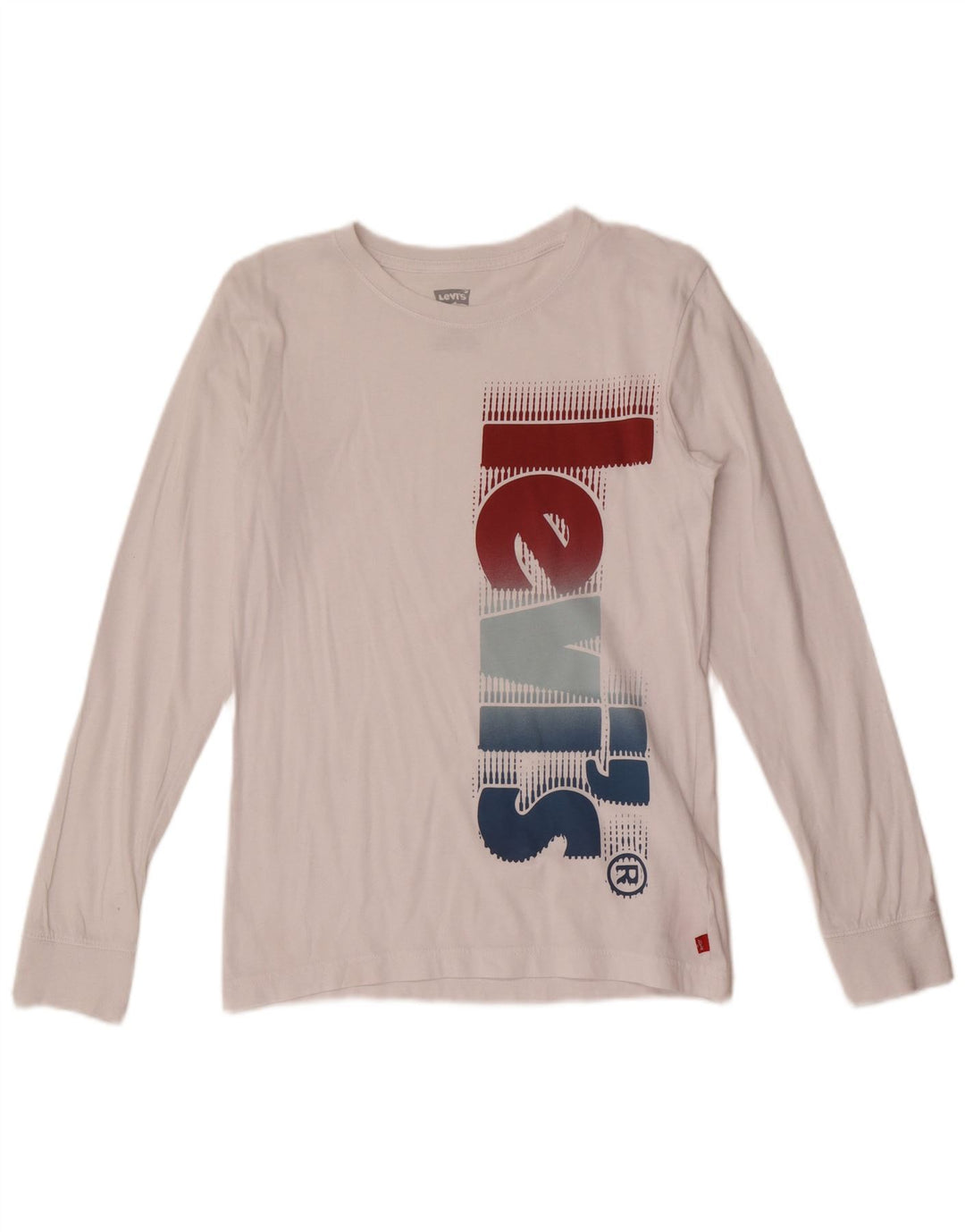 Levi's Jungen Grafik-Top, langärmelig, 13–14 Jahre, weiße Baumwolle
