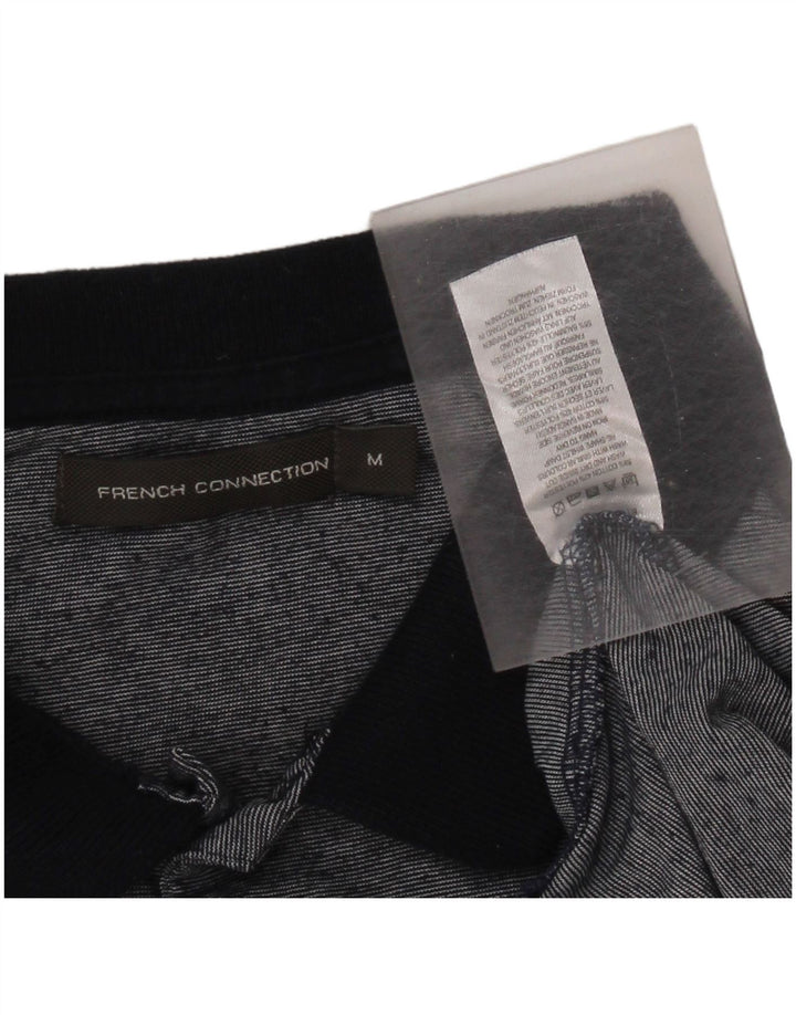 FRENCH CONNECTION Herren-Poloshirt, mittelmarineblau gesprenkelte Baumwolle