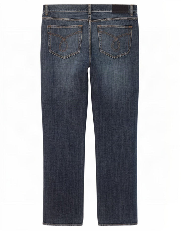 Calvin Klein Herren Straight Jeans W36 L33 Blaue Baumwolle