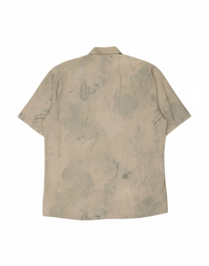 LORENZO CALVINO Mens Abstract Pattern Shirt Size 41/42 Large Grey