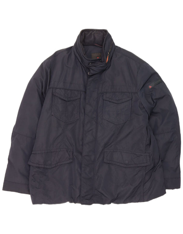 PEUTEREY Wattierte Herrenjacke mit Kapuze, UK 46 3XL, Marineblau, Polyamid