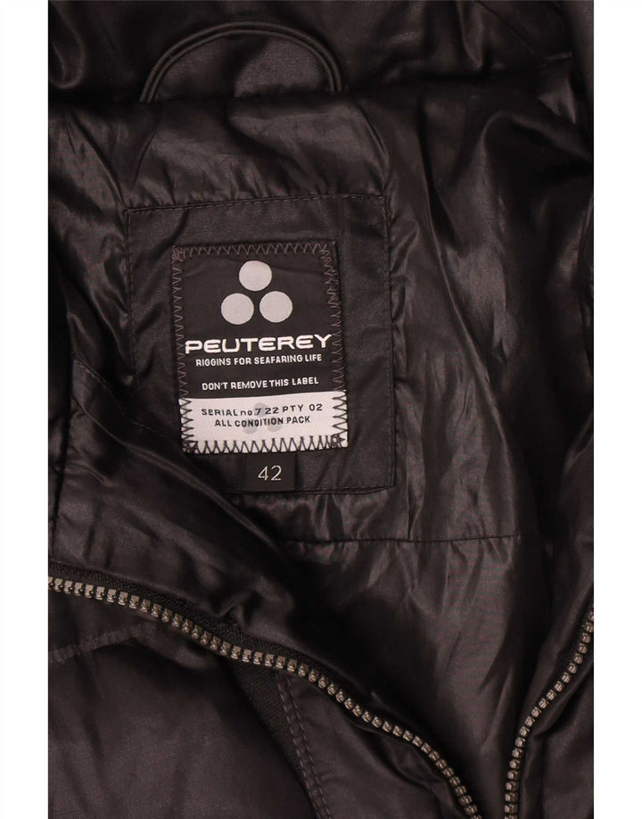 PEUTEREY Damen Wattierte Jacke IT 42 Mittelschwarze Baumwolle