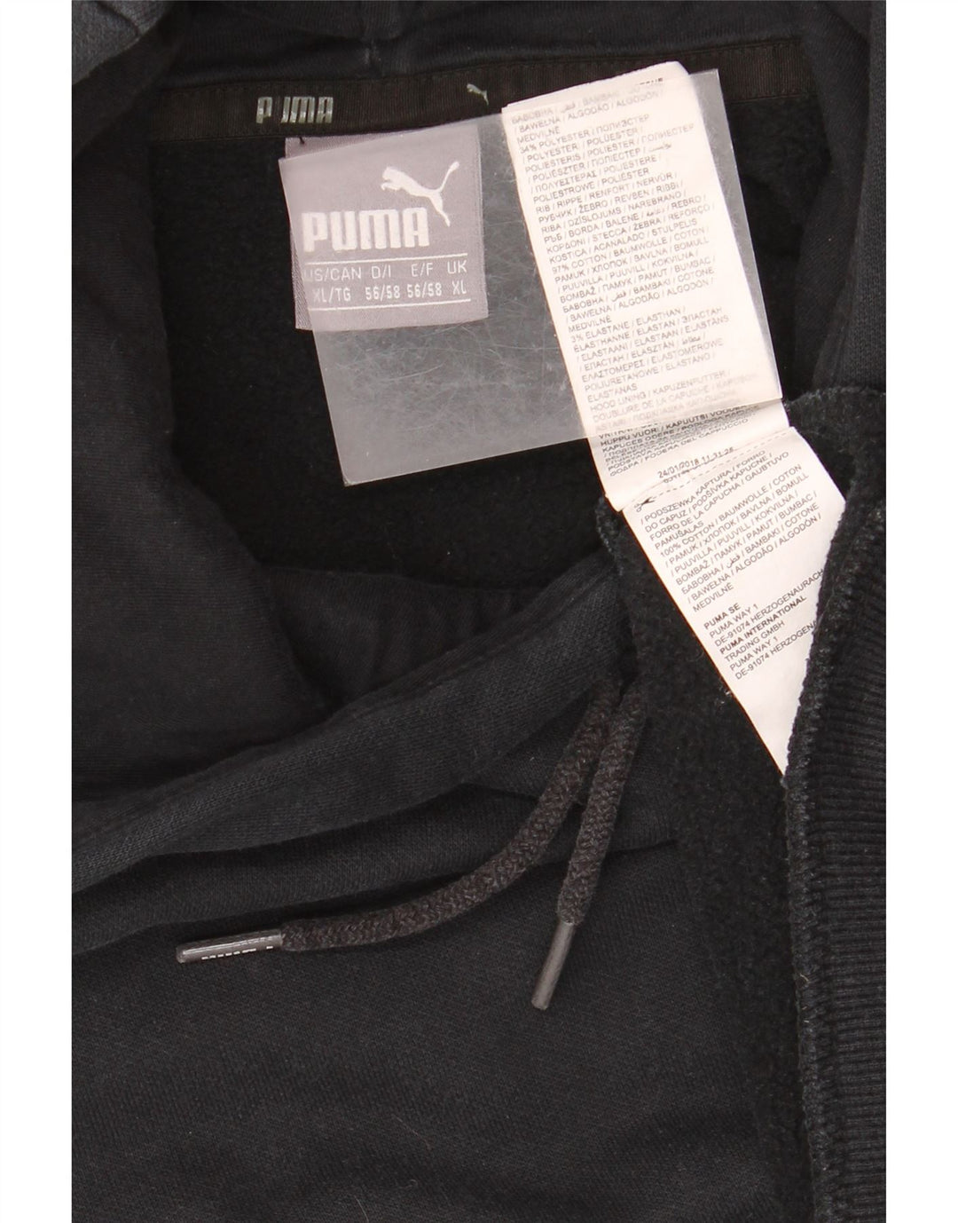 Puma Herren Kapuzenpullover XL Schwarz Baumwolle