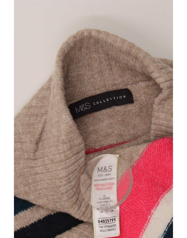 Marks & Spencer Damen-Pullover mit Rollkragen, Gr. 18, XL, mehrfarbig