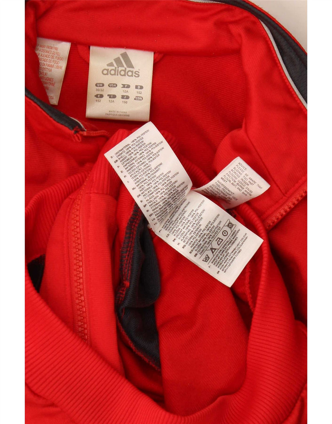 Adidas Jungen Grafik-Trainingsanzug-Top-Jacke, 11–12 Jahre, rotes Farbblockdesign