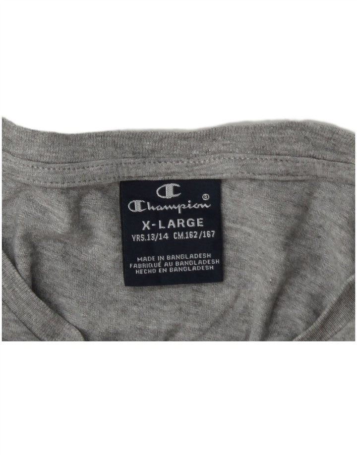 Champion Langarmshirt mit Grafik für Jungen, 13–14 Jahre, XL, Grau meliert