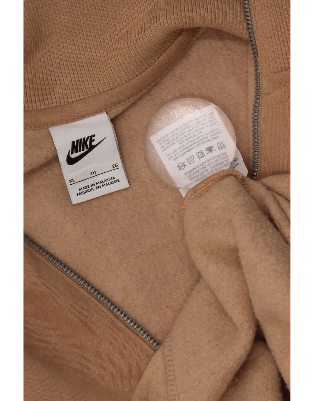 Nike Herren-Sweatshirt mit Reißverschluss, XL, braune Baumwolle