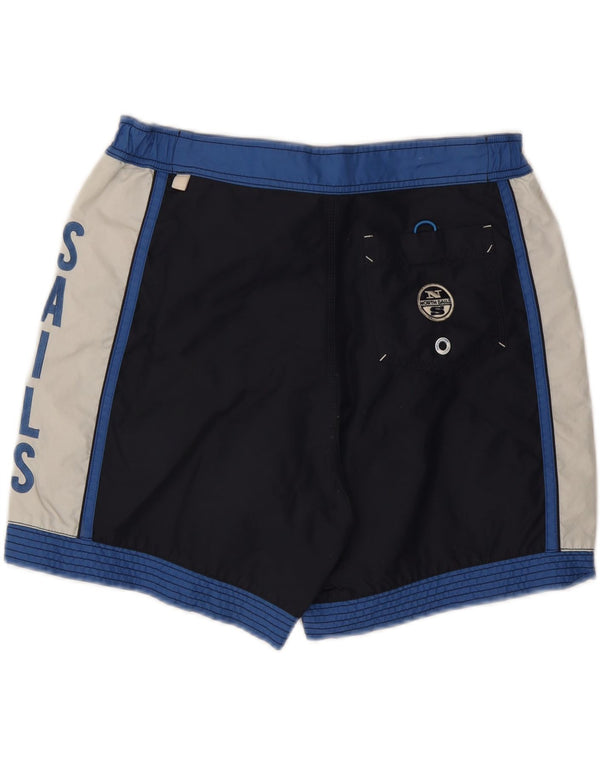 North Sails Herren-Badeshorts mit Grafik, mittelgroß, Marineblau, Farbblock