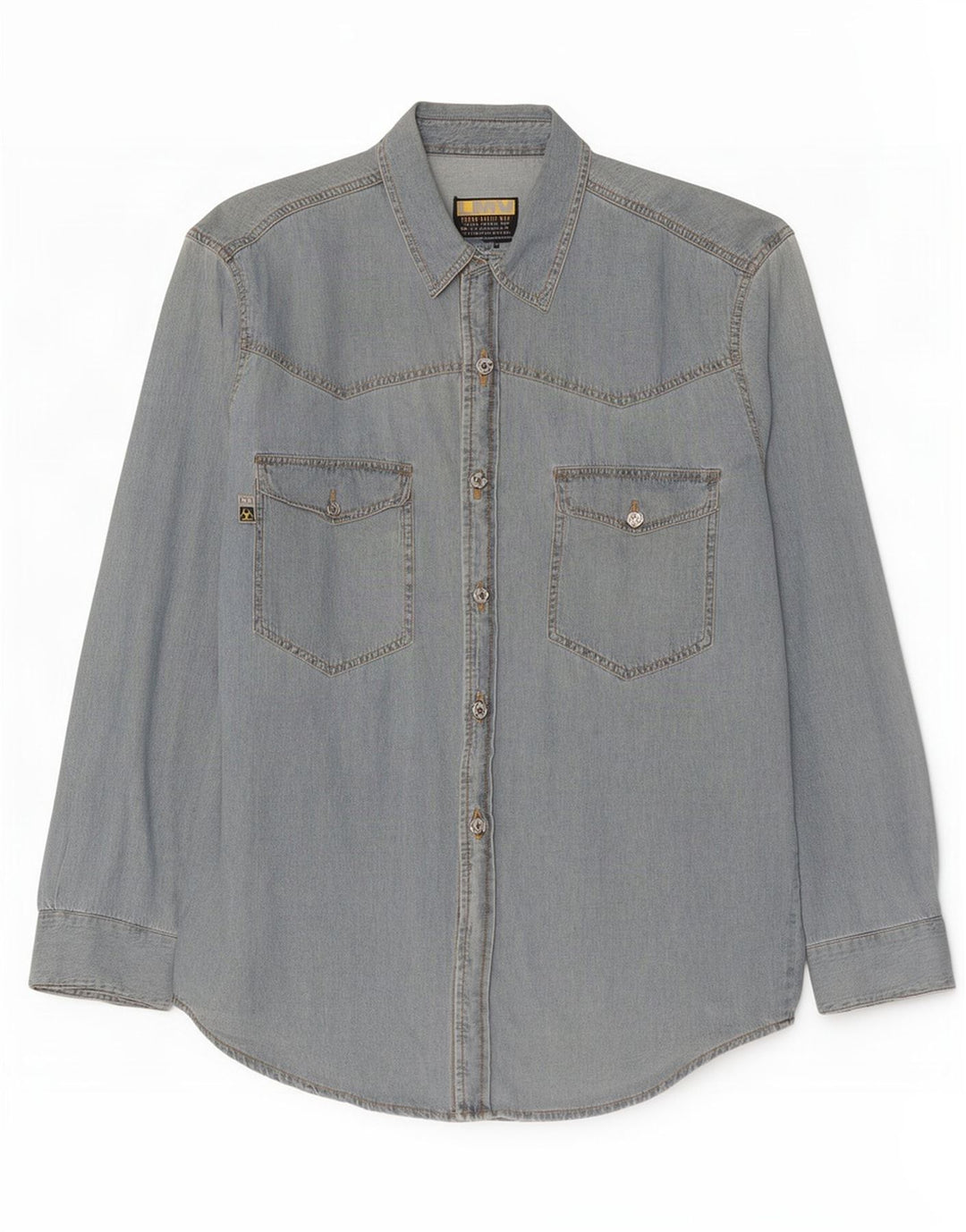 Vintage Herren Jeanshemd Groß Blau