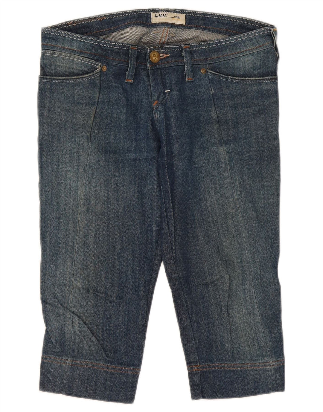 Lee Damen Crystal Capri Jeans W27 L17 Blaue Baumwolle