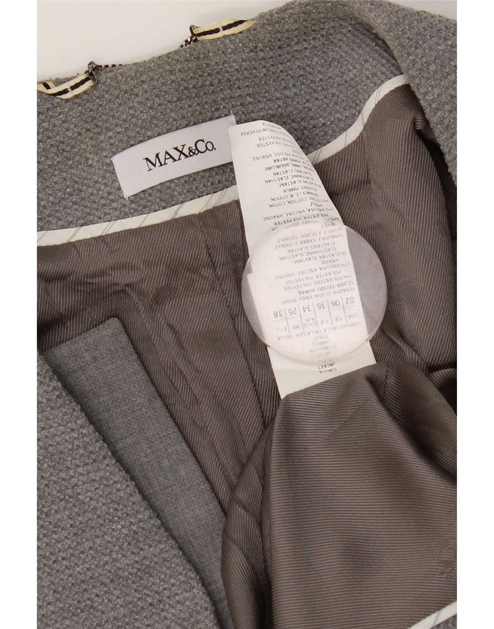Max & Co. Damen-Blazerjacke mit 1 Knopf, UK 6, XS, Grau, Polyester