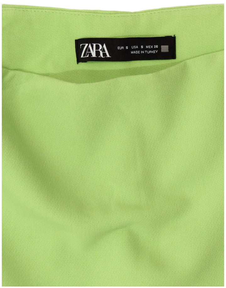 Zara Damen High Waist Skort UK 8 Small Grün