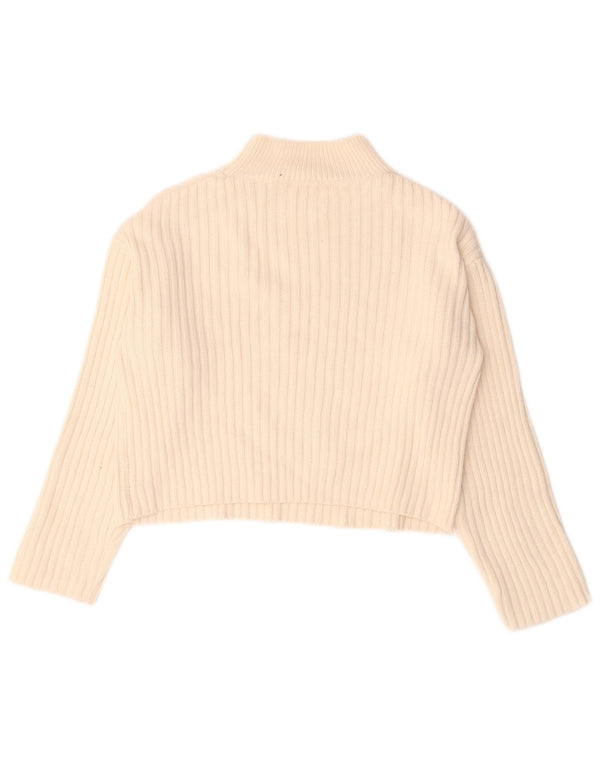 Zara Crop Rollkragenpullover für Mädchen, 11–12 Jahre, gebrochenes Weiß
